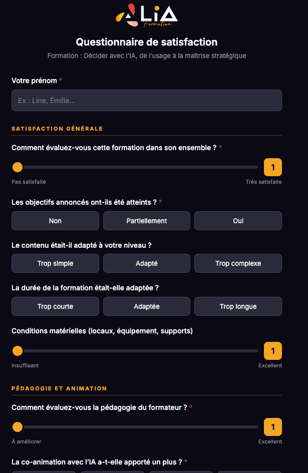 Questionnaire automatique
